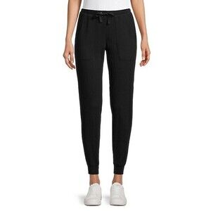 Core Life Women's 100% Cotton Pocket Front Joggers In Black Size S
